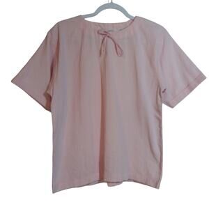 Gadabouts Vintage Pink Cotton Short Sleeve Women's Top Size M